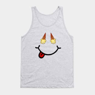 Ice Cream Cone & Smile (in the shape of a face) Tank Top
